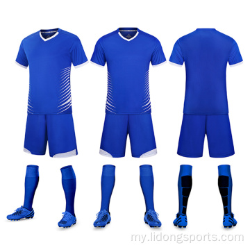 Model အသစ်နောက်ဆုံးပေါ်ဘောလုံးပြိုင်ပွဲ Jersey Designs Soccer Uniform